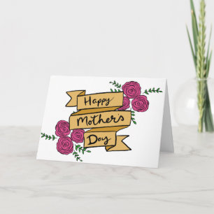  Roos Floral Moederdag Kaart