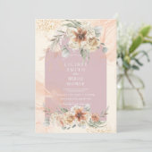 Roos Floral Pampas Grass Boho VRIJGEZELLENFEEST (Staand voorkant)