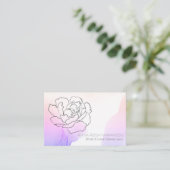 *~* Roos Floral Pastel Lavendel & Roze Waterverf Visitekaartje (Staand voorkant)