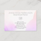 *~* Roos Floral Pastel Lavendel & Roze Waterverf Visitekaartje (Achterkant)