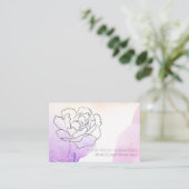 *~* Roos Floral Pastel Pink Lavender Waterverf Visitekaartje (Staand voorkant)