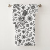Roos Floral Pattern Bad Handdoek (Insitu)
