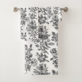 Roos Floral Pattern Bad Handdoek (Insitu)