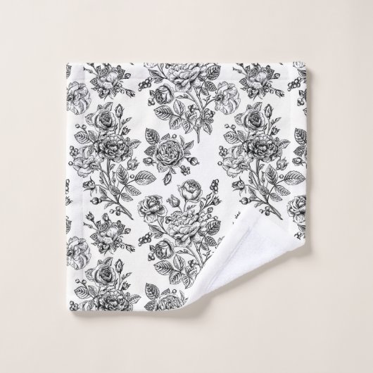 Roos Floral Pattern Bad Handdoek (Wasdoekje)