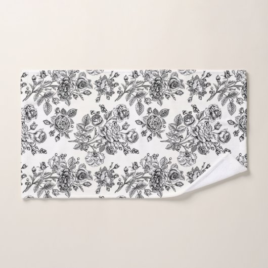 Roos Floral Pattern Bad Handdoek (Handdoek)