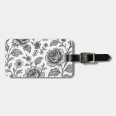 Roos Floral Pattern Bagagelabel (Voorkant horizontaal)