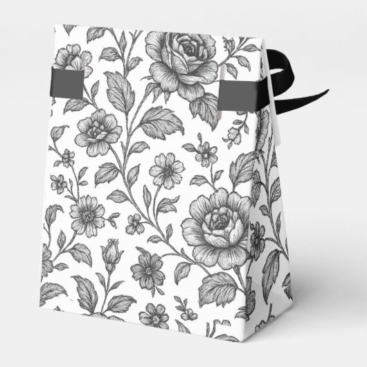 Roos Floral Pattern Bedankdoosjes (Achterkant)