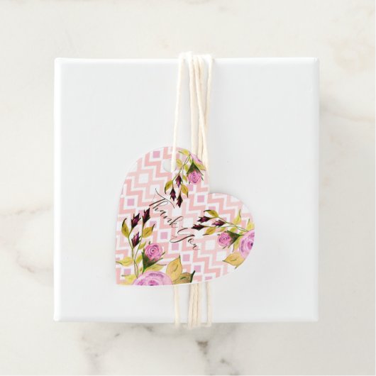 Roos Floral Pattern Bedankjes Labels (In situ)