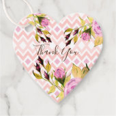 Roos Floral Pattern Bedankjes Labels (Voorkant)