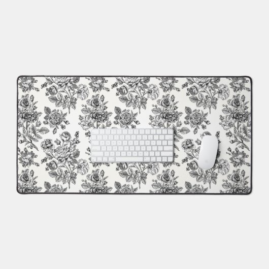  Roos Floral Pattern Bureaumat (Keyboard & Muis)