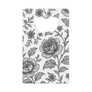 Roos Floral Pattern Creditkaart Flessenopener