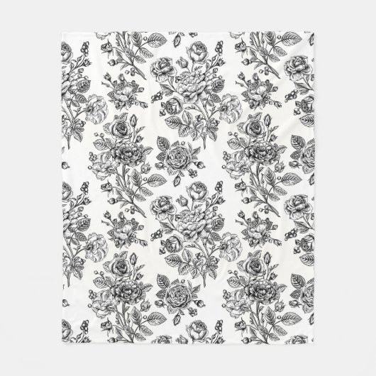  Roos Floral Pattern Fleece Deken (Voorkant)