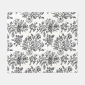 Roos Floral Pattern Fleece Deken (Voorkant (Horizontaal))