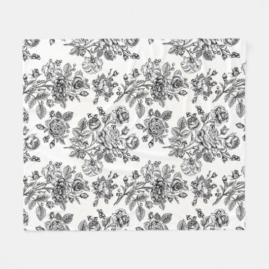  Roos Floral Pattern Fleece Deken (Voorkant (Horizontaal))
