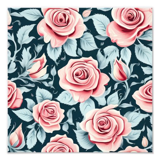  Roos Floral Pattern Foto Afdruk (Voorkant)