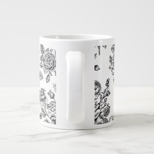  Roos Floral Pattern Grote Koffiekop (Achterkant)