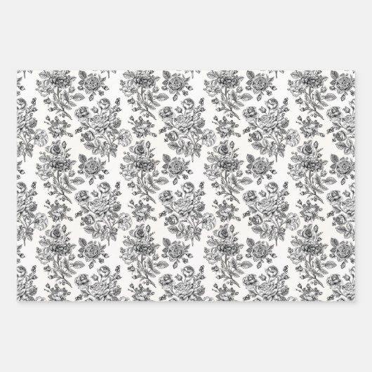  Roos Floral Pattern Inpakpapier Vel (Voorkant)
