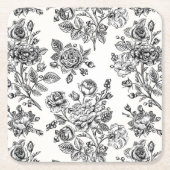  Roos Floral Pattern Kartonnen Onderzetters (Voorkant)