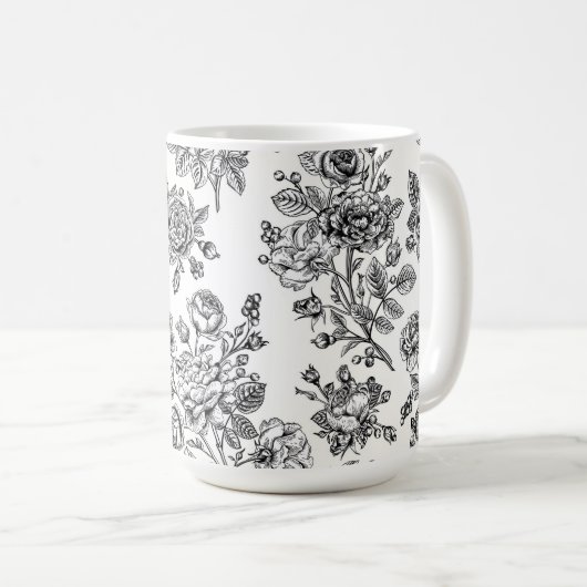  Roos Floral Pattern Koffiemok (Voorkant rechts)