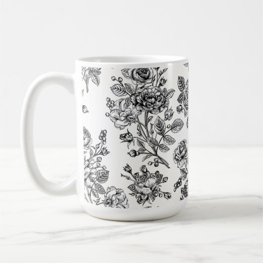  Roos Floral Pattern Koffiemok (Links)