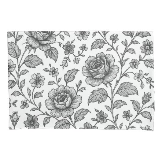 Roos Floral Pattern Kussensloop (Voorkant)