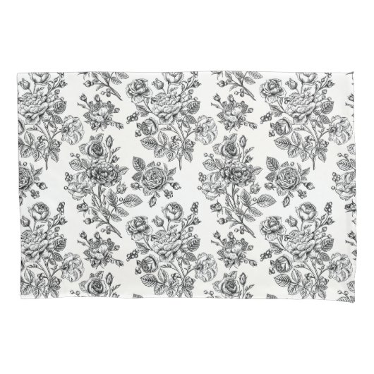  Roos Floral Pattern Kussensloop (Voorkant-Links)