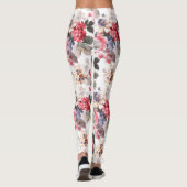 Roos Floral Pattern Leggings vrouwen (Achterkant)