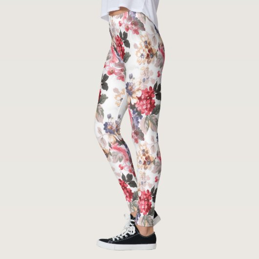 Roos Floral Pattern Leggings vrouwen (Links)