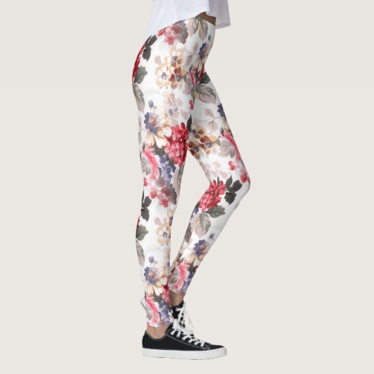 Roos Floral Pattern Leggings vrouwen (Rechts)