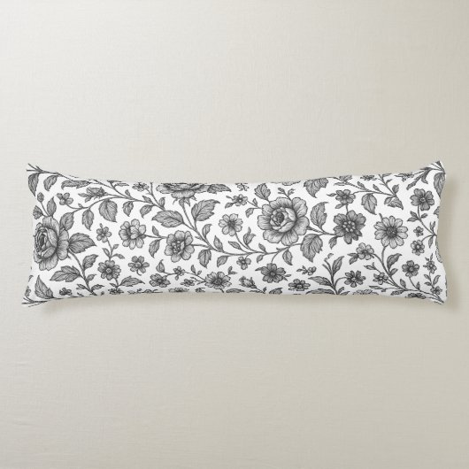  Roos Floral Pattern Lichaamskussen (Voorkant)