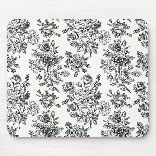 Roos Floral Pattern Muismat (Voorkant)