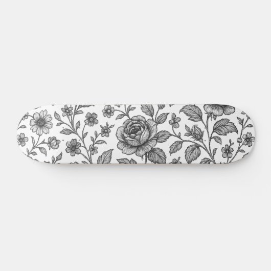 Roos Floral Pattern Persoonlijk Skateboard (Horizontaal)