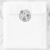  Roos Floral Pattern Ronde Sticker (Tas)