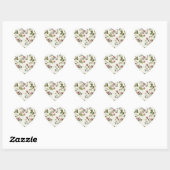  Roos Floral Pattern Shabby chic Hart Sticker (Vel)