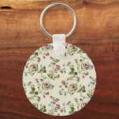 Roos Floral Pattern Shabby chic Sleutelhanger (Voorkant)