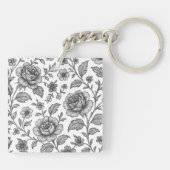  Roos Floral Pattern Sleutelhanger (Achterkant)