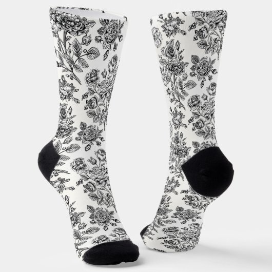  Roos Floral Pattern Sokken (Gebogen)