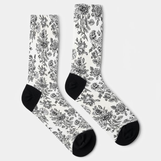  Roos Floral Pattern Sokken (Rechts)