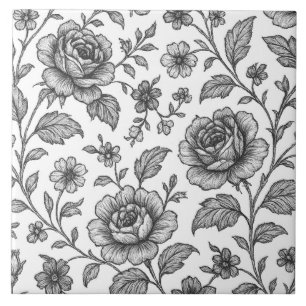Roos Floral Pattern Tegeltje