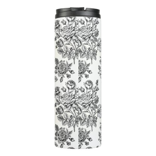 Roos Floral Pattern Thermosbeker (Achterkant)