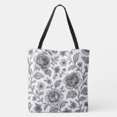 Roos Floral Pattern Tote Bag (Achterkant)