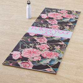 Roos Floral Pattern Waterverf Volg je Joy Yog Yogamat