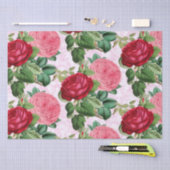  Roos Floral Pink Damask Tissuepapier (Craft)