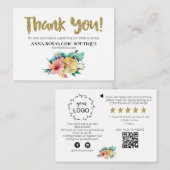 *~* ROOS FLORAL QR Logo DANK U Review AP8 Informatiekaartje (Voorkant / Achterkant)