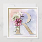 Roos Floral R 16e verjaardag Kaart (Achterkant)