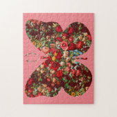  Roos Floral roze vlinder Puzzle Legpuzzel (Verticaal)