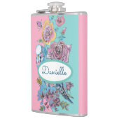 Roos Floral Rozen Budgie Bird Womans Pink Aqua Heupfles (Links)