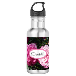 Roos Floral Rozen Vintage Tuinvrouwen Roze zwart Waterfles