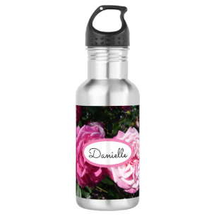 Roos Floral Rozen Vintage Tuinvrouwen Roze zwart Waterfles