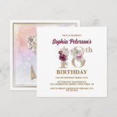 Roos Floral S 18th Birthday Party Invitation Kaart (Voorkant / Achterkant)